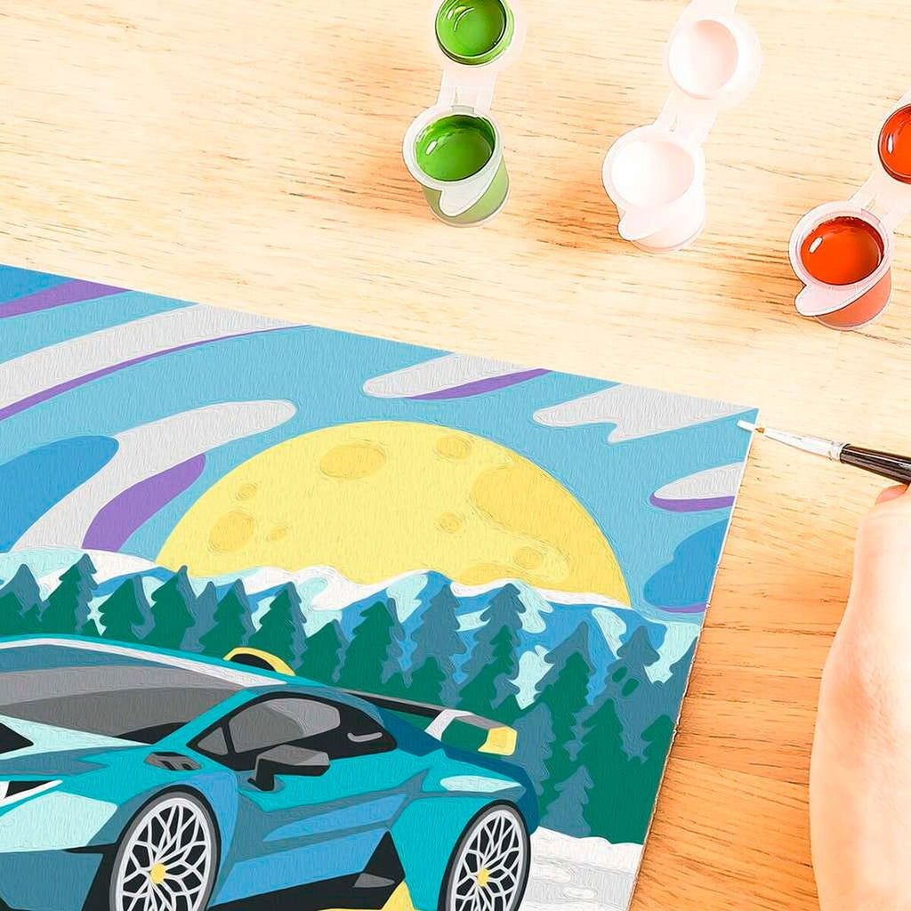 Mal etter tall Lamborghini 24x18 cm med instruksjonsark