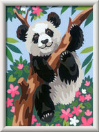 Mal etter tall pandabjørn 18 x 24 cm 15 farger forfra