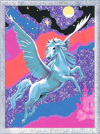 Mal etter tall pegasus med glitter 18x24 cm forfra