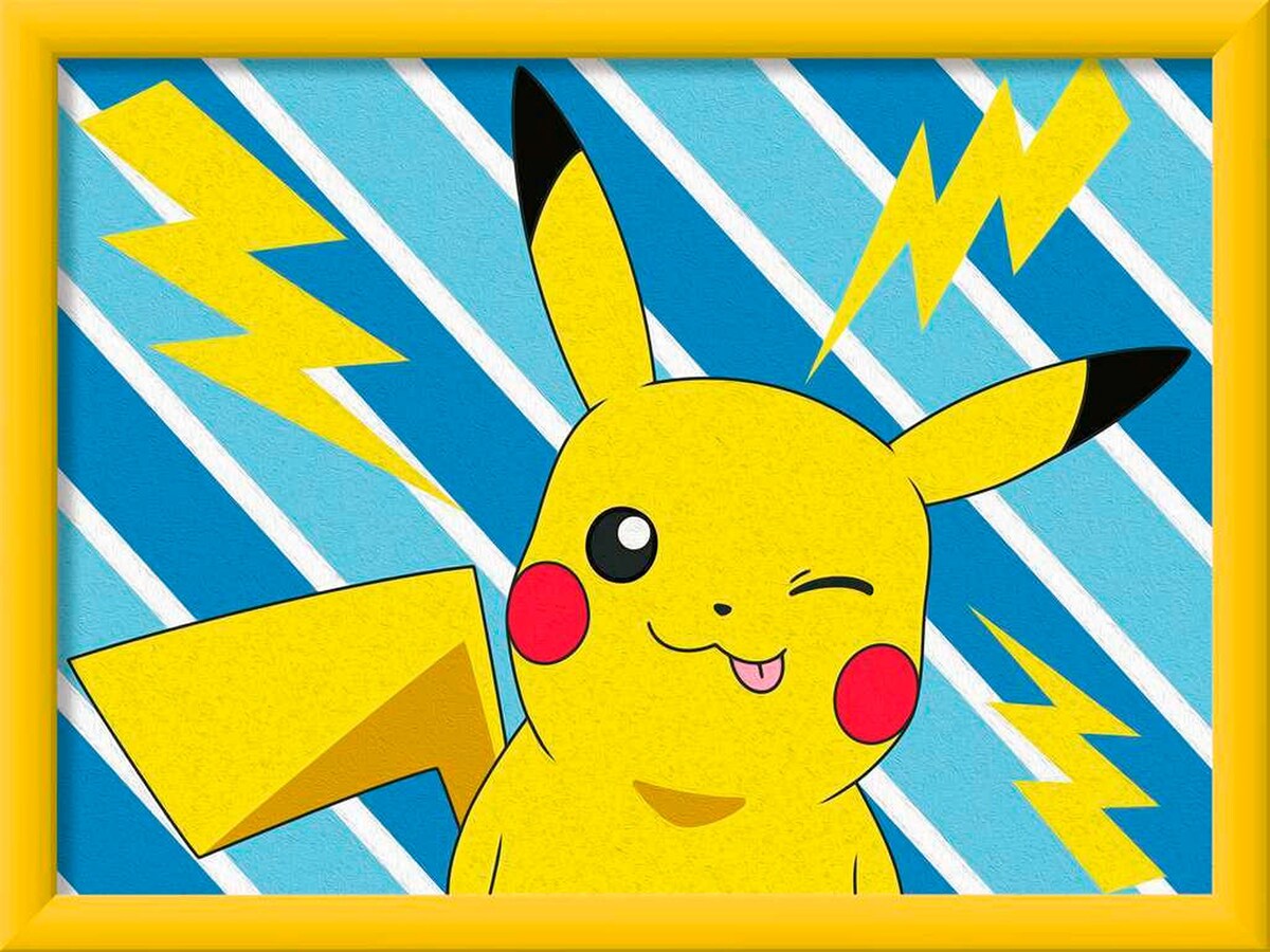Mal etter tall Pikachu Pokémon forfra