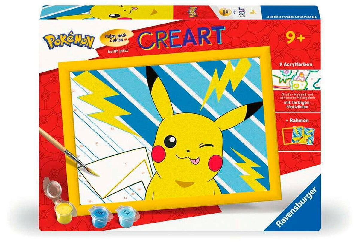 Mal etter tall Pikachu Pokémon bakside