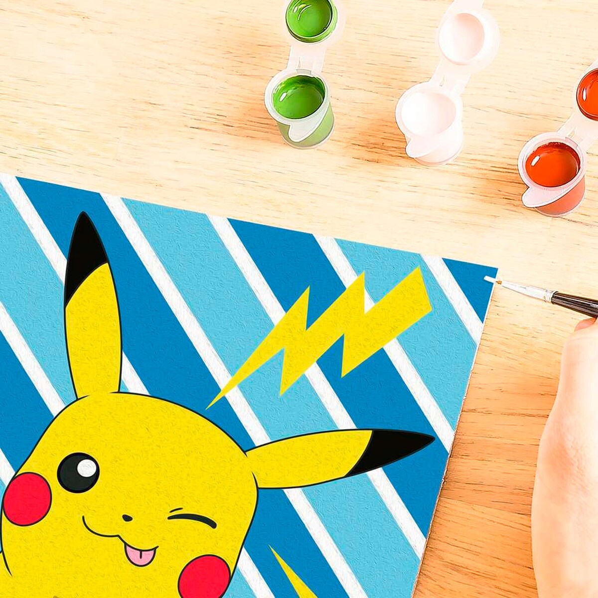 Mal etter tall Pikachu Pokémon fargepalett og instruksjoner