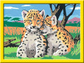 Mal etter tall små leoparder 24x18 cm motiv forfra