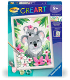 Mal etter tall søte koalaer 18 x 24 cm bakside