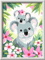 Mal etter tall søte koalaer 18 x 24 cm front
