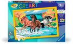 Mal etter tall villhester 31x21 cm bakside