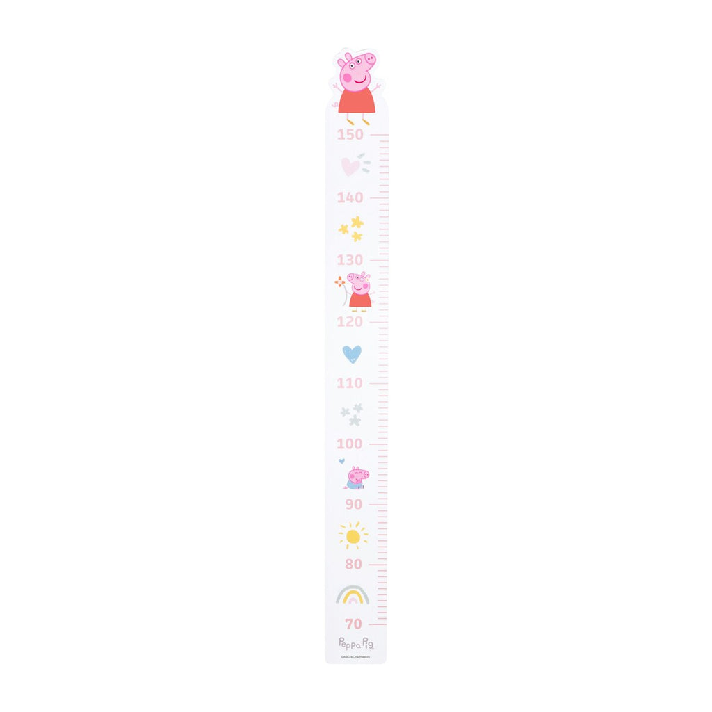 Målelekt Peppa Pig hvit til barnerommet forfra