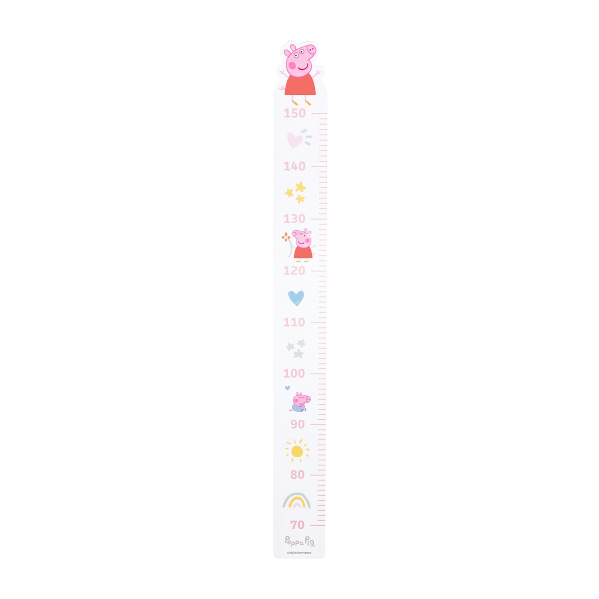 Målelekt Peppa Pig hvit til barnerommet forfra