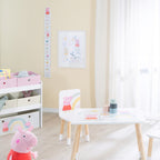 Detalj av motiv på Målelekt Peppa Pig hvit til barnerommet