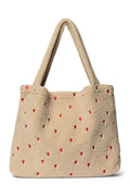 Mammaveske Ecru Hearts teddy 58x42 cm forfra