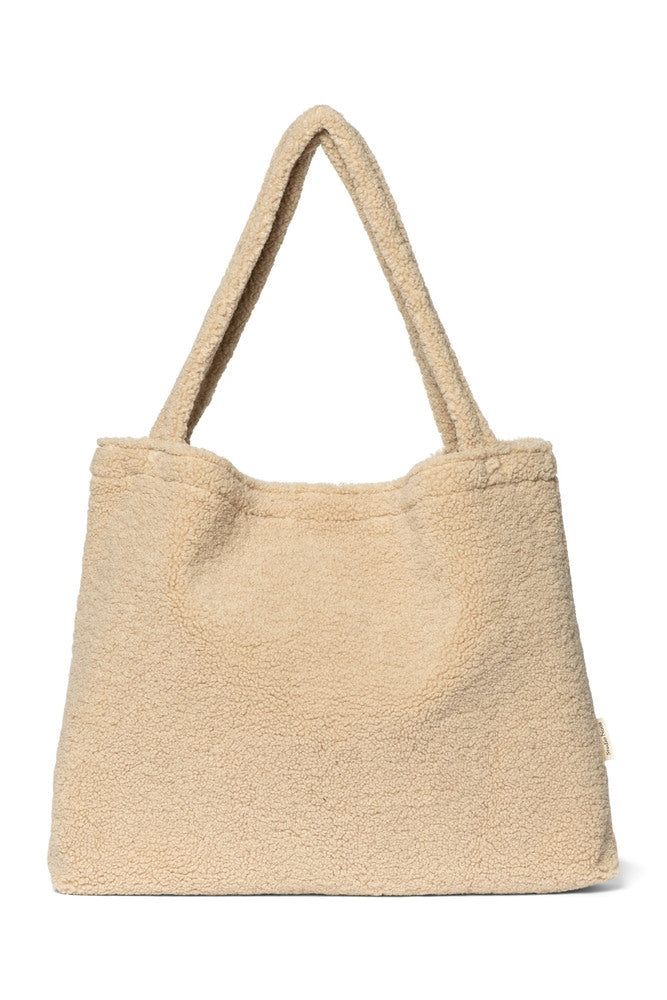 Mammaveske Ecru teddy 58x42 cm Øko-Tex forfra