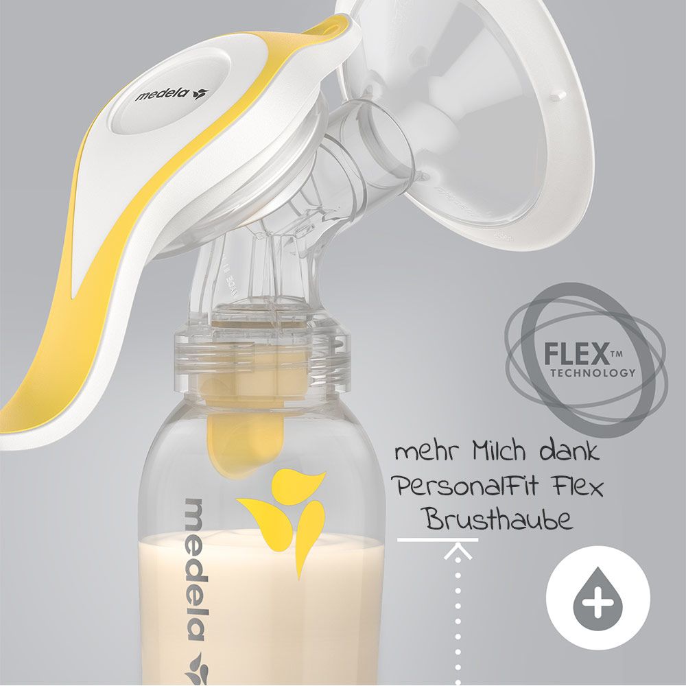 Detalj av PersonalFit Flex brystskjold på Manuell brystpumpe Harmony Flex med PersonalFit Flex - Medela