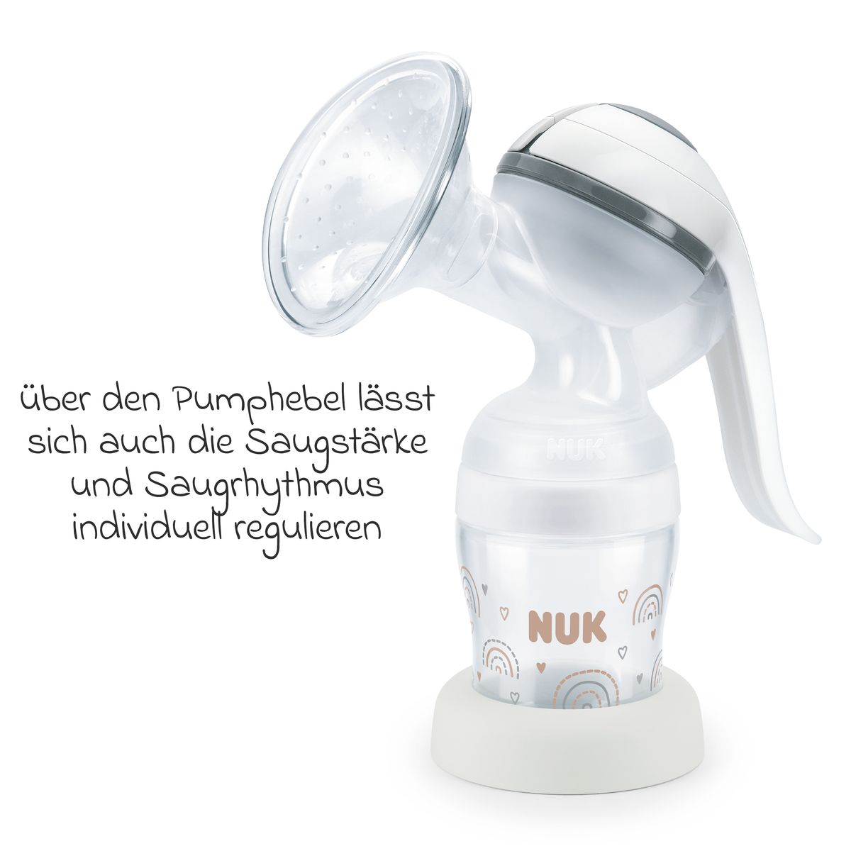 Manuell brystpumpe Perfect Match med silikonpute med flaske