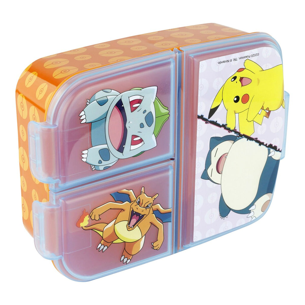 Matboks med 3 rom Pokémon detalj av clip-lås