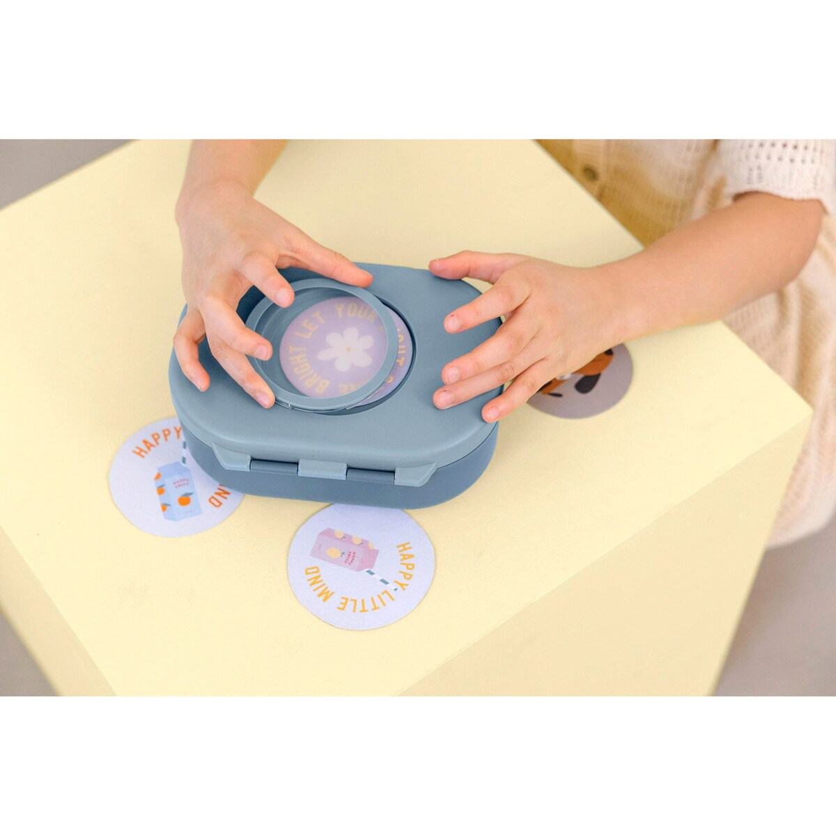 Matboks Pattern Party med byttbare motiv med rosa farge