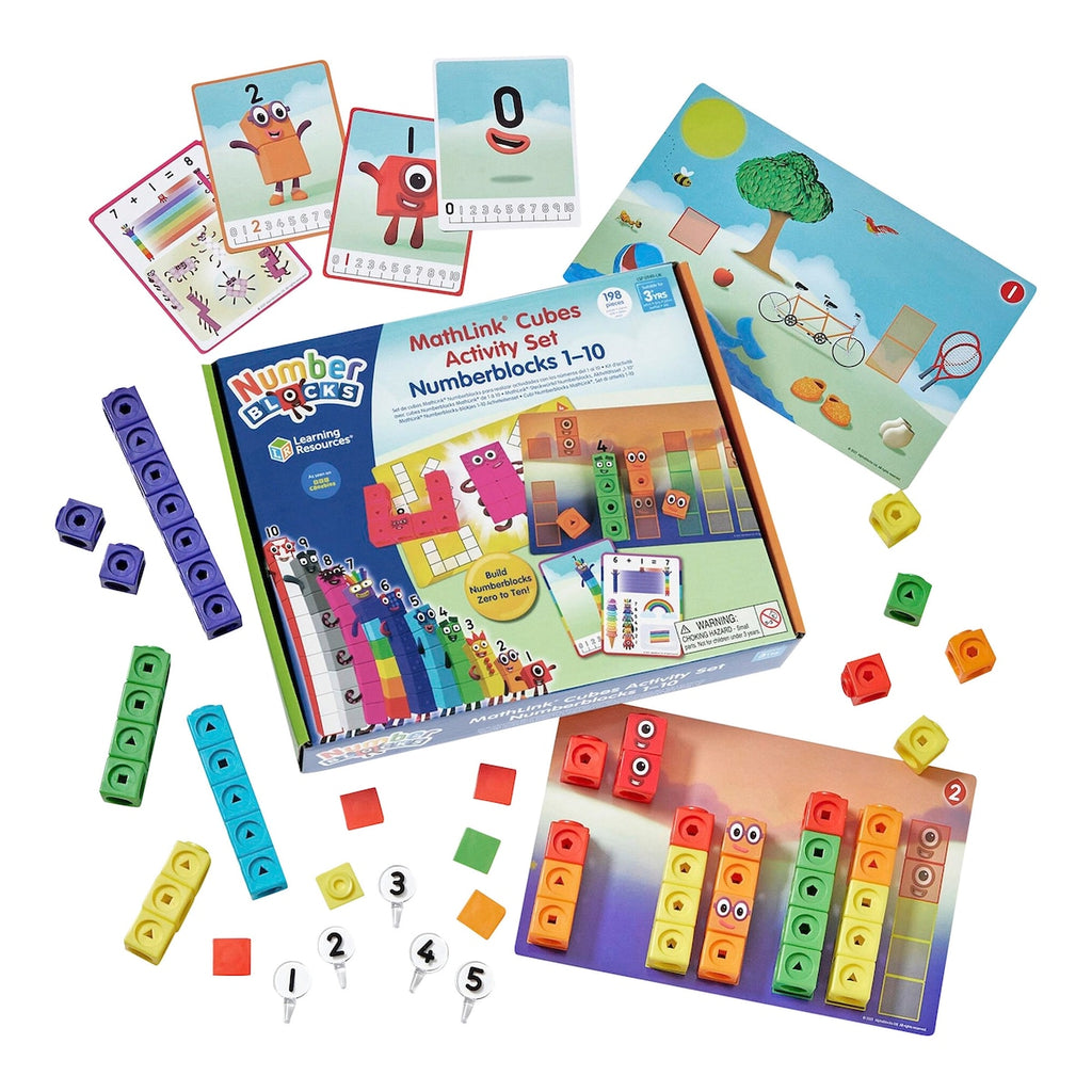 MathLink Numberblocks 1-10 aktivitetssett bakside med innhold