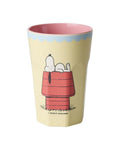 Melaminkopp med Snoopy-print 400 ml kremhvit sett forfra