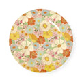 Melamintallerken for barn Flower Power lysrosa forfra