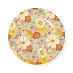 Melamintallerken for barn Flower Power lysrosa forfra