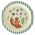 Melamintallerken Happy Forest blue for barn - forfra med ekornmotiv