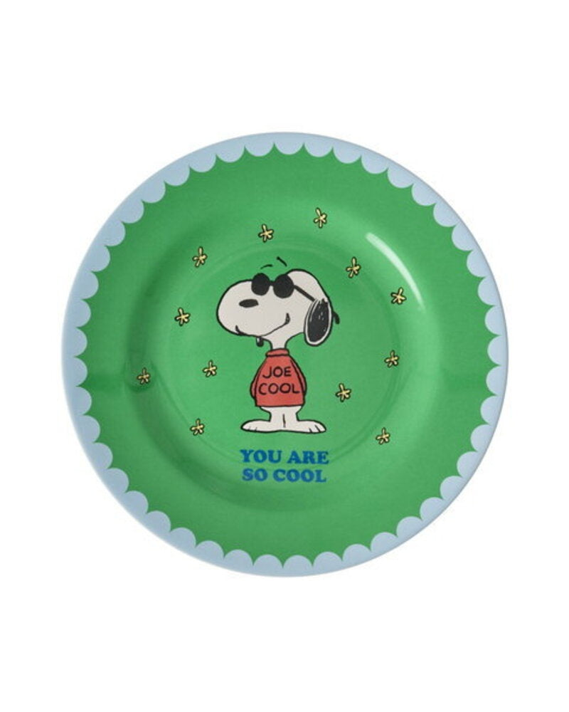 Melamintallerken med Snoopy-print forfra