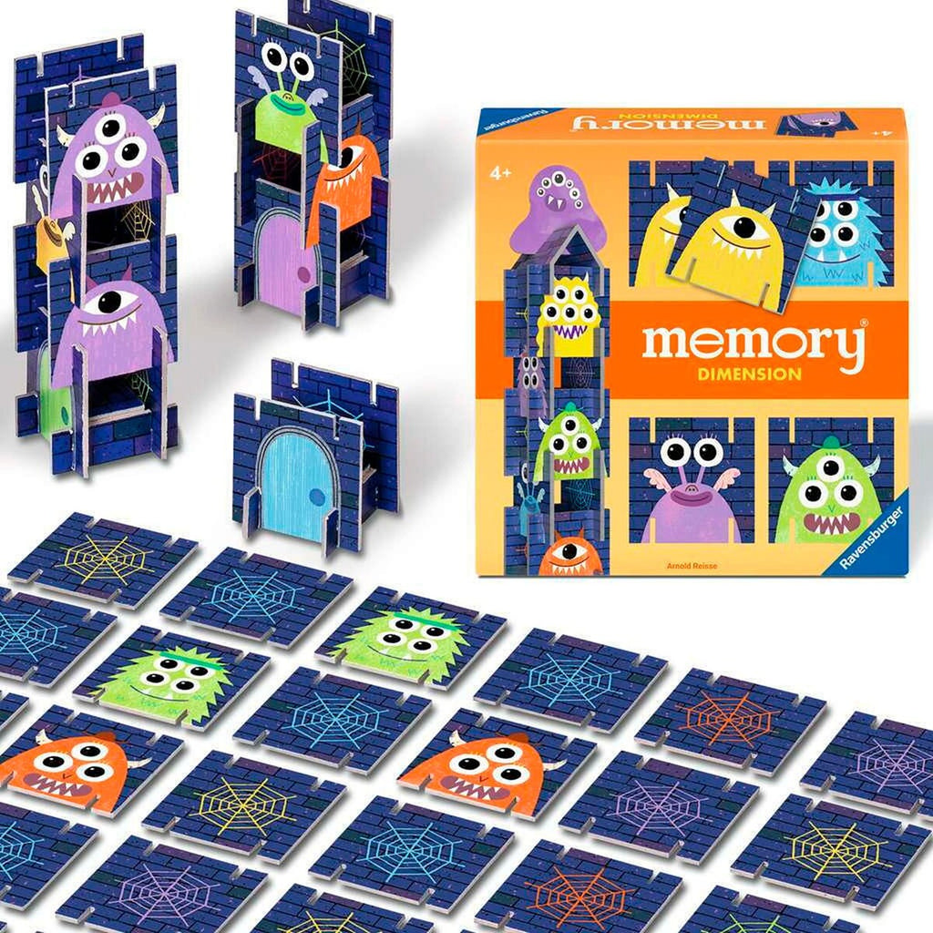 Montert memory® Dimension 3D-kortspill med ferdig monstertårn