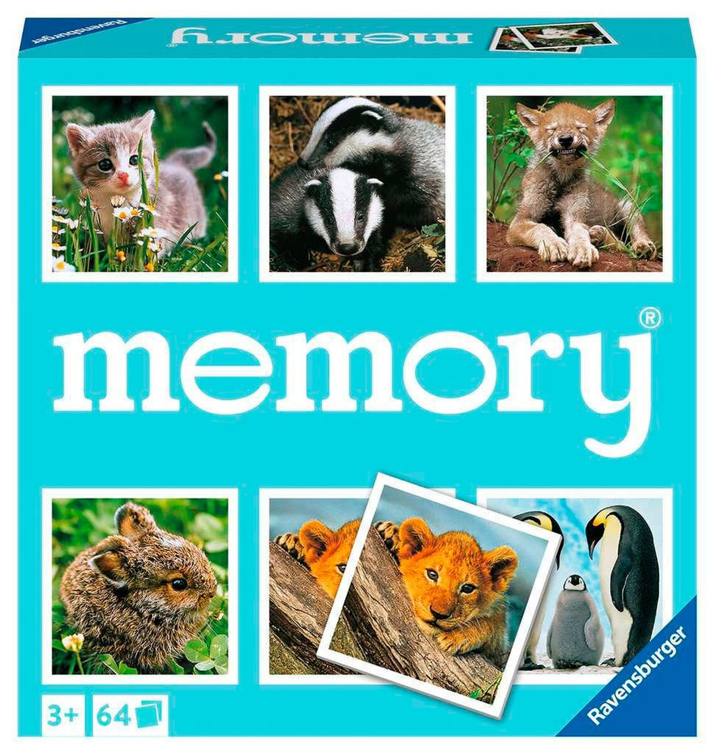 memory® dyreunger med 64 bildekort for 2-8 spillere front