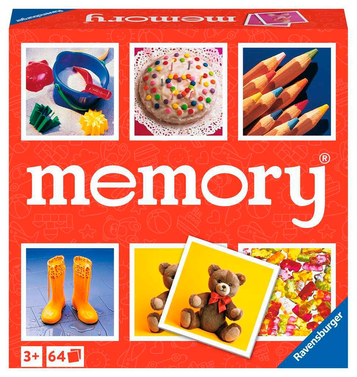 memory® Junior kortspill 32 bildepar 2-8 spillere forfra