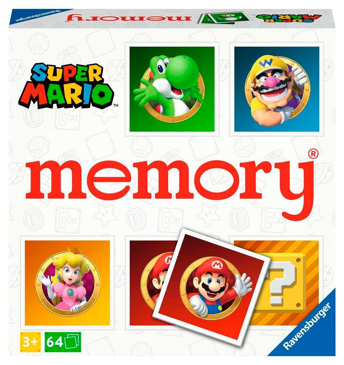 memory® Super Mario 32 bildepar 2-8 spillere forfra med kort