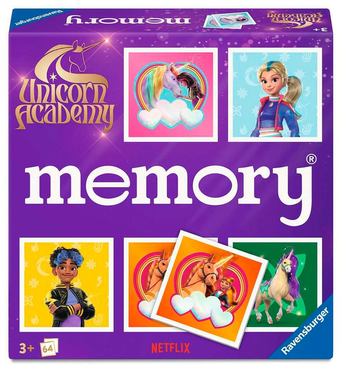 memory® Unicorn Academy minnespill forfra med kort