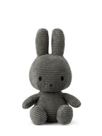 Miffy kordfløyel kanin grå 33 cm forfra