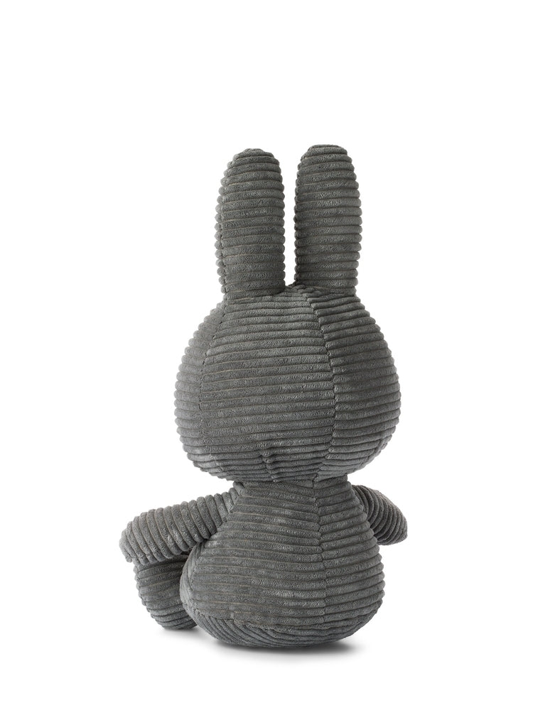 Miffy kordfløyel kanin grå 33 cm nærbilde