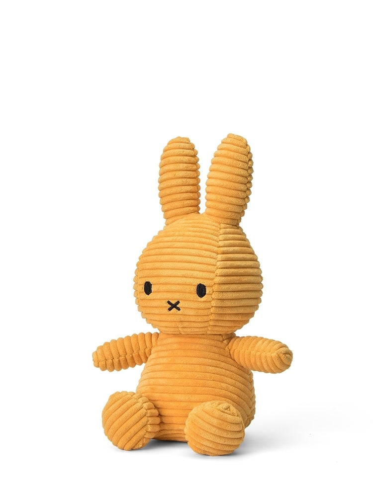 Miffy kosedyr kanin i kordfløyel gul 23 cm bakside