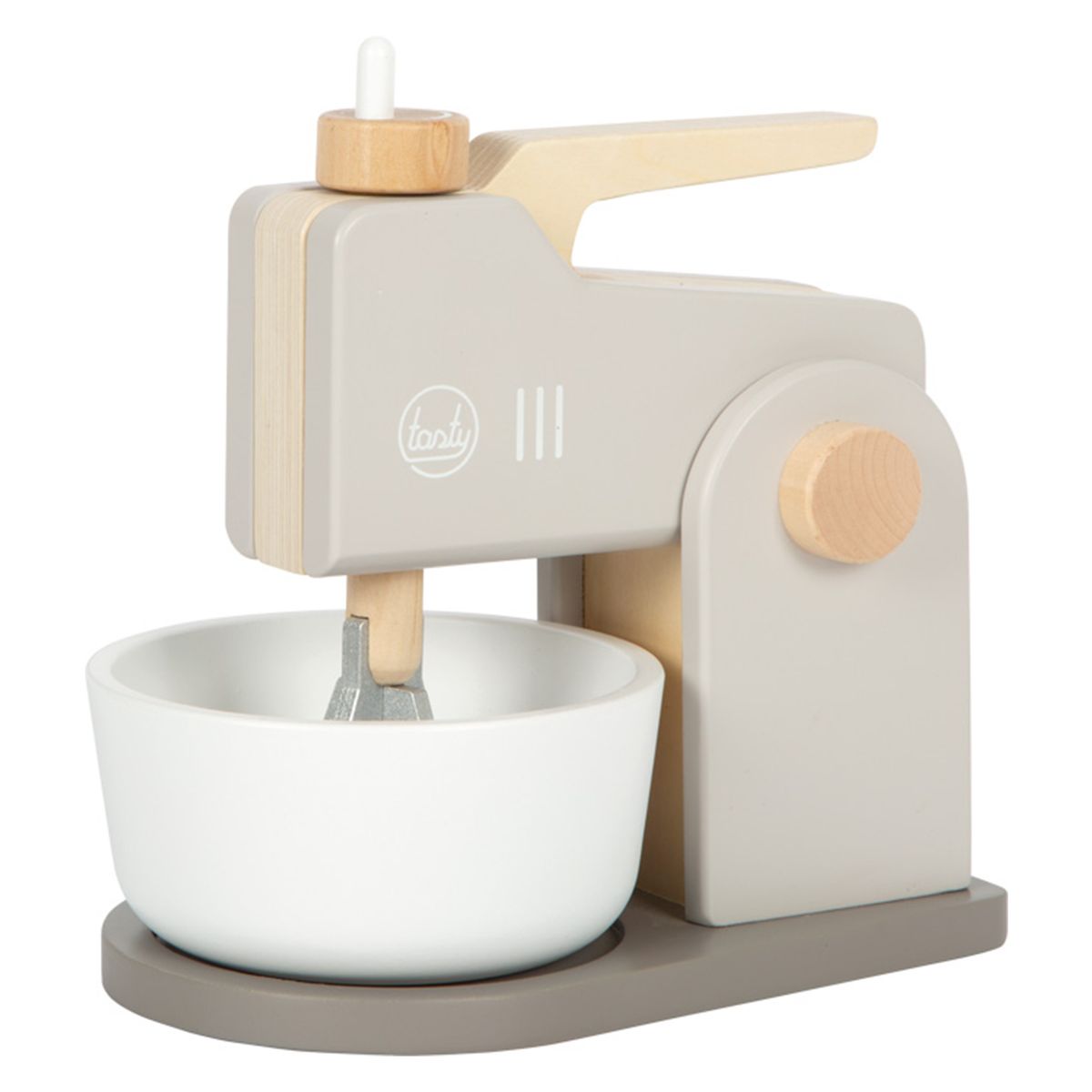 Mikser-sett 2-i-1 i tre med bakebolle, Tasty - small foot forfra
