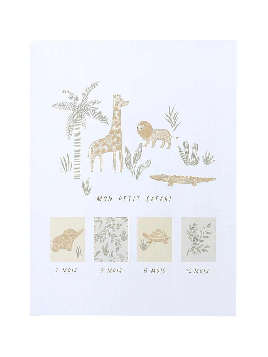 Milepælplakat for babyfoto 40 x 30 cm beige forfra