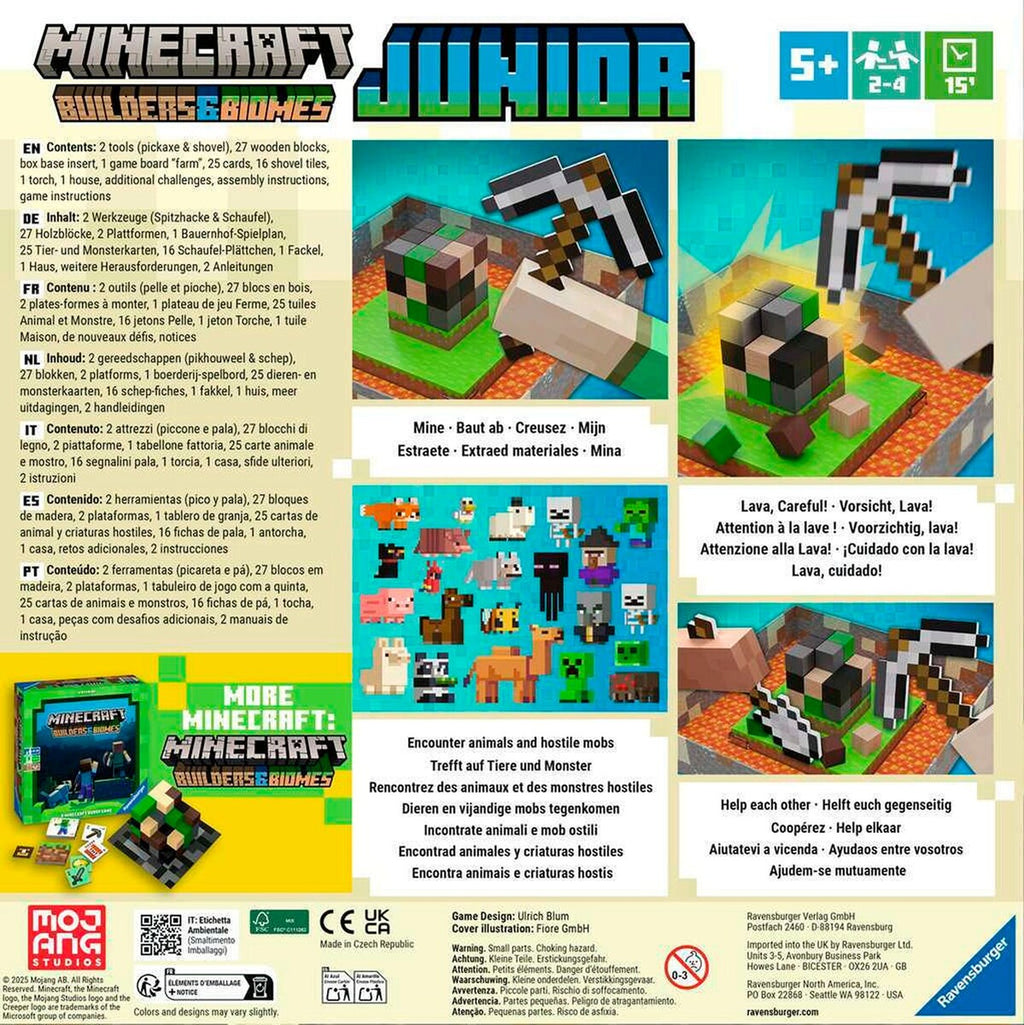 Minecraft Builders & Biomes Junior brettspill bakside