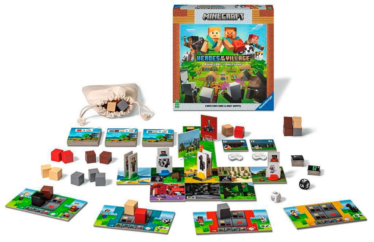 Minecraft: Heroes of the Village brettspill detalj