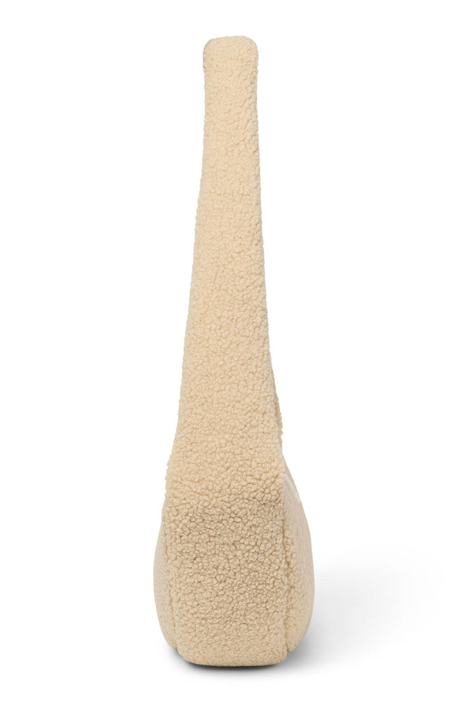 Mini skulderveske Teddy Ecru polyester nærbilde av stoff