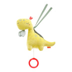 Mini spilledåse Happy Dino 16 cm cord og musselin forfra