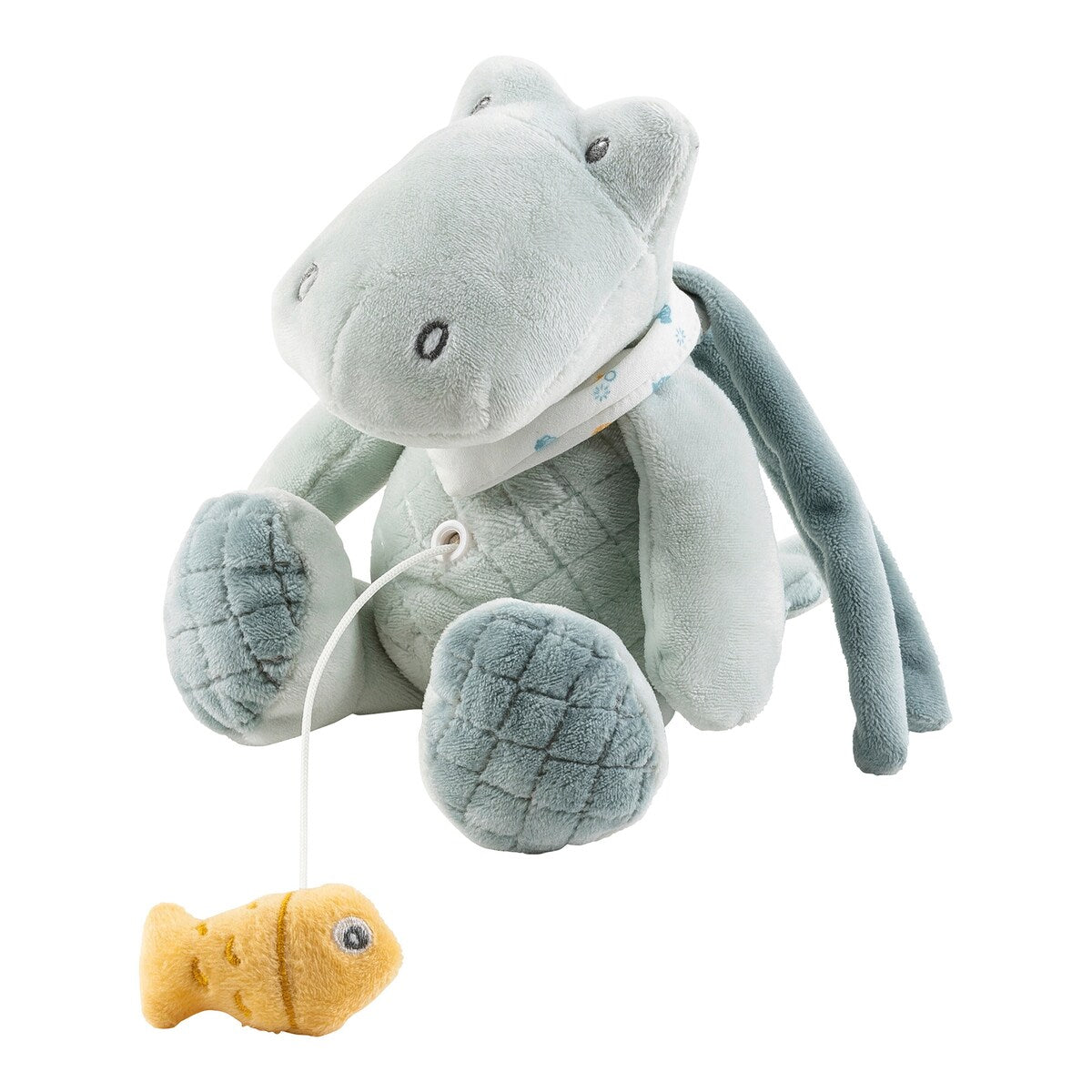 Mini spilledåse krokodille Romeo plysj 23 cm bakside