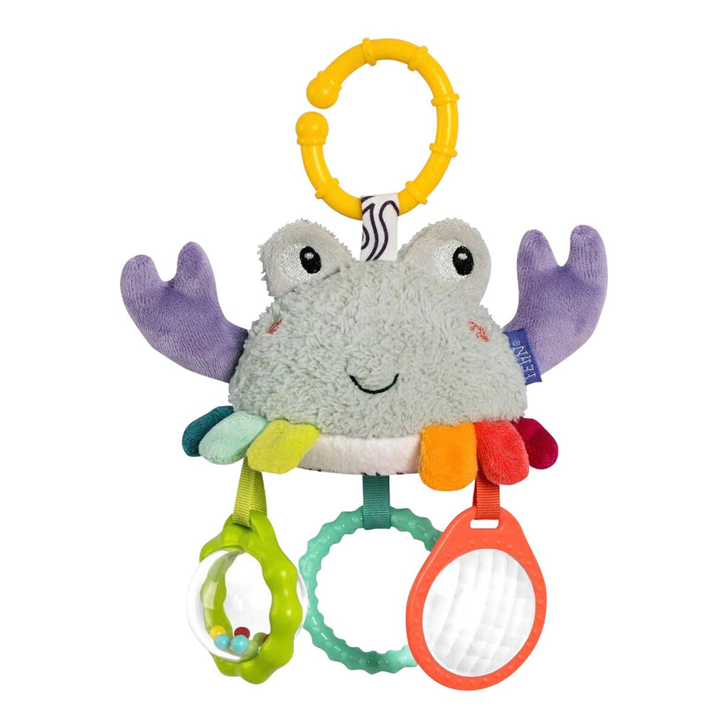Minimobile krabbe med rangle og speil 18 cm forfra