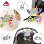 Minimobile krabbe med rangle og speil 18 cm nærbilde av rangle