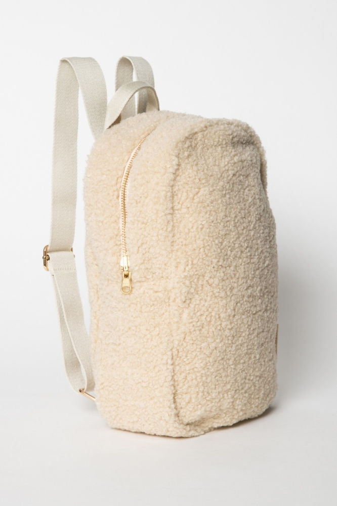 Miniryggsekk teddy ullhvit 31x21 cm 0-5 år Studio Noos bakside
