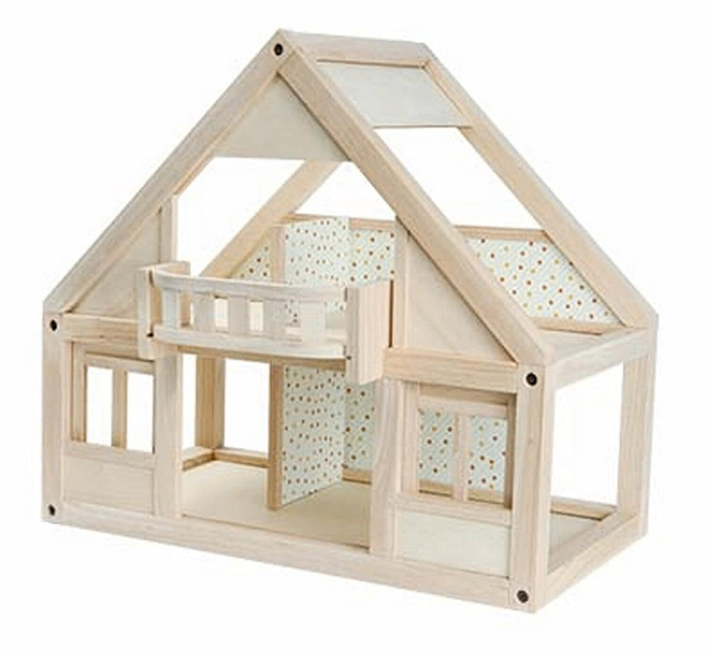 Mitt første dukkehus i gummitreverk 42x62 cm forfra