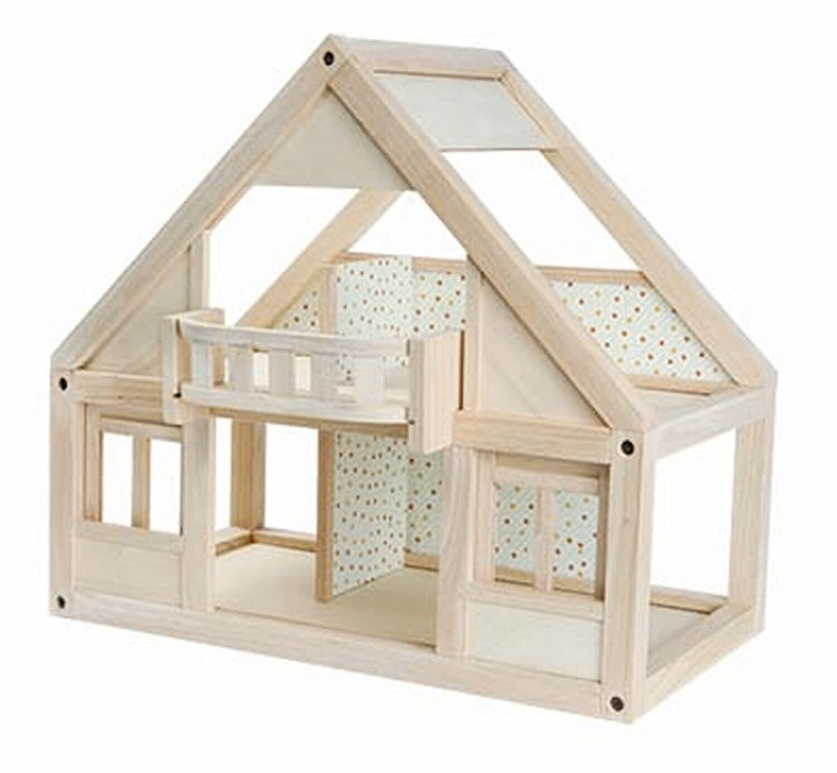 Mitt første dukkehus i gummitreverk 42x62 cm forfra