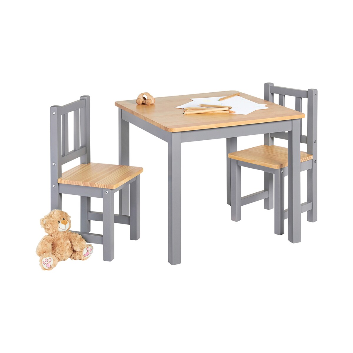 Nærbilde av stol på Møbelgruppe for barn Fenna furu 57x57 cm 2-7 år