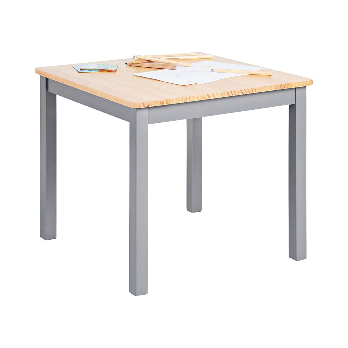 Nærbilde av bordplate på Møbelgruppe for barn Fenna furu 57x57 cm 2-7 år