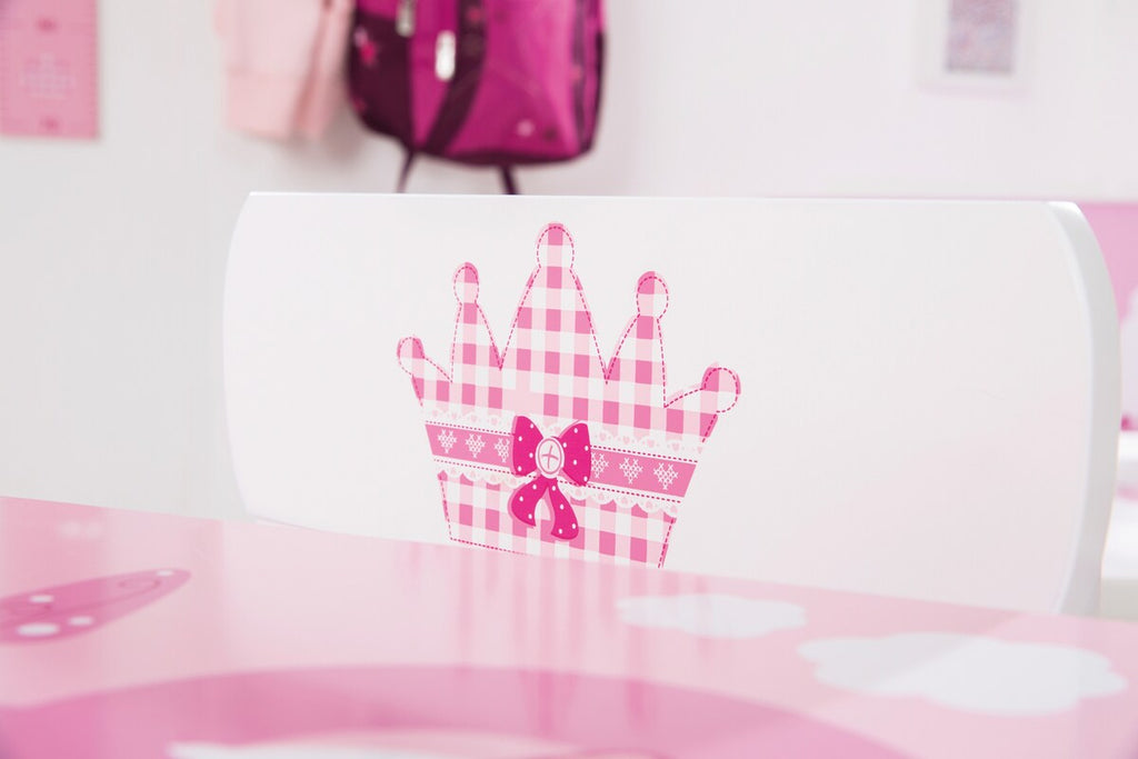 Detalj av Møbelgruppe for barn Krone MDF hvit og rosa