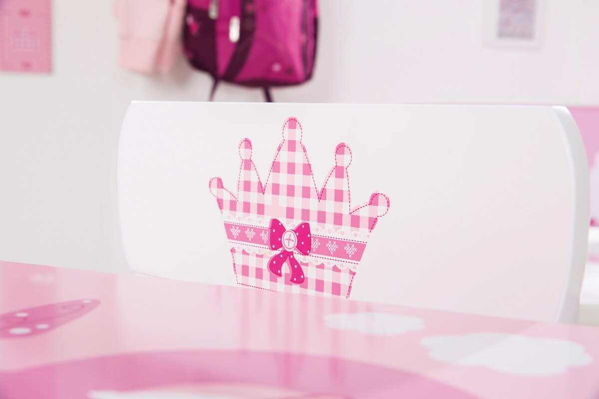 Detalj av Møbelgruppe for barn Krone MDF hvit og rosa
