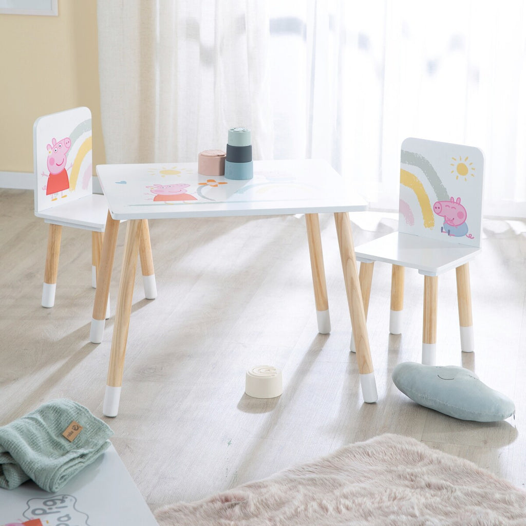 Detalj av Peppa Pig trykk på møbelgruppe for barn Peppa Pig med 2 stoler og bord